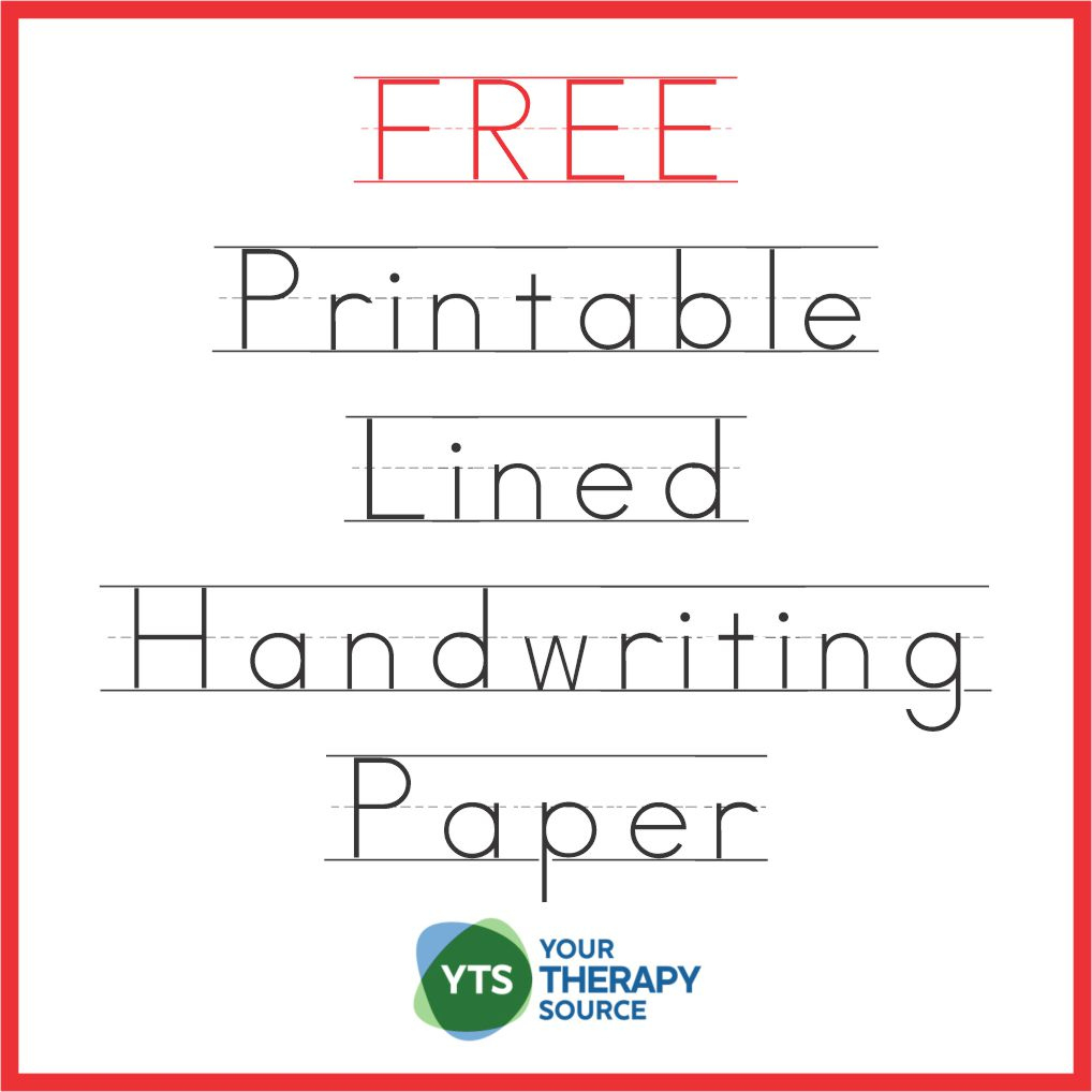 Handwriting Paper Printable - Free - Your Therapy Source in Free Printable Handwriting Paper For Kindergarten