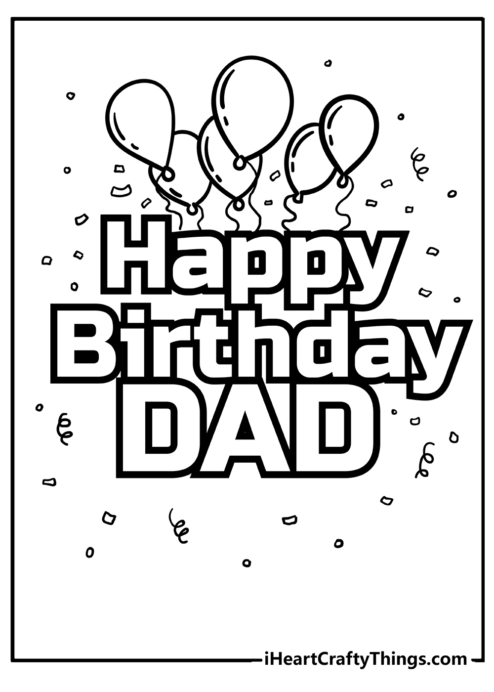Happy Birthday Dad Coloring Pages (100% Free Printables) intended for Free Printable Father Birthday Cards