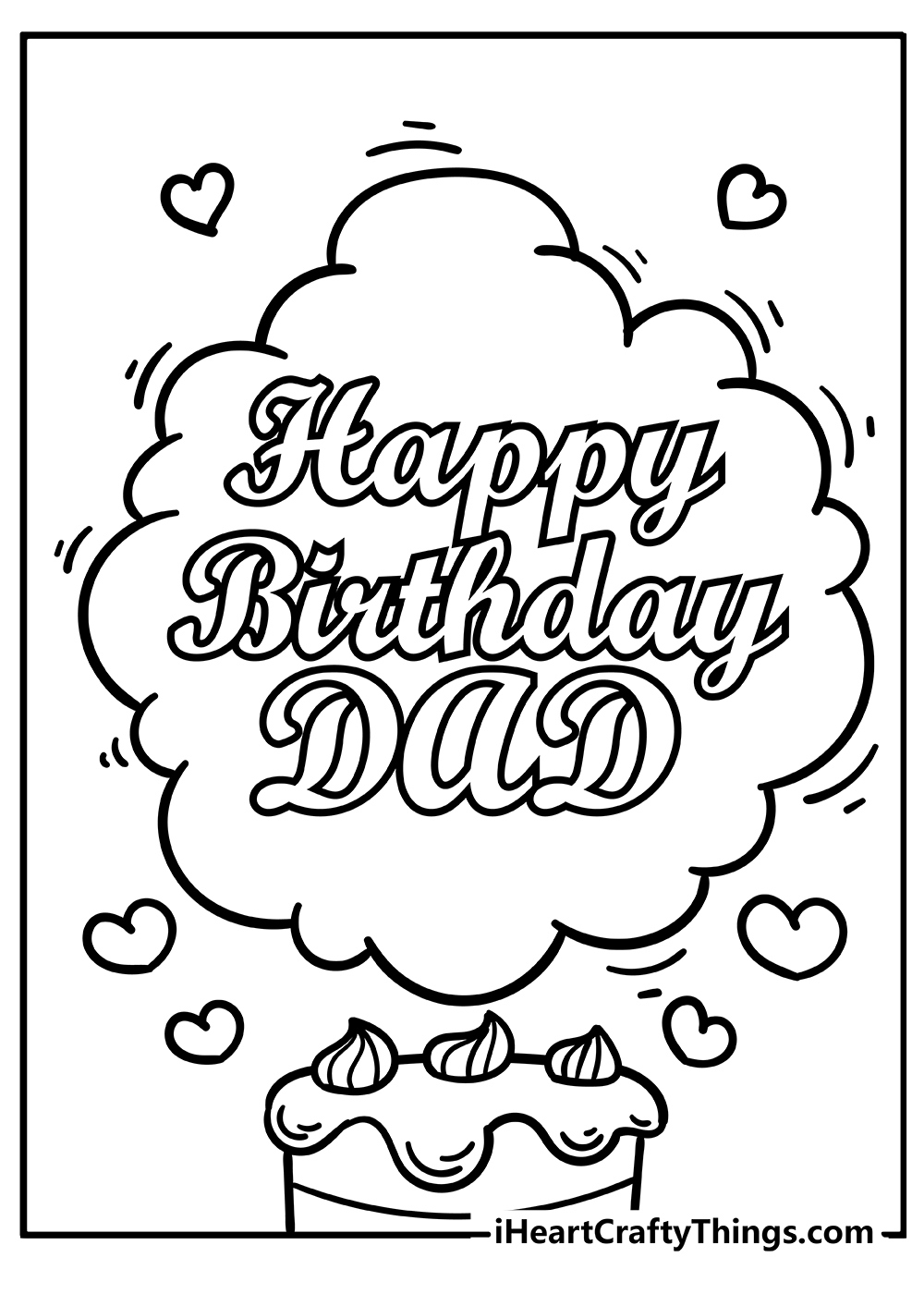 Happy Birthday Dad Coloring Pages (100% Free Printables) regarding Happy Birthday Dad Printable Free