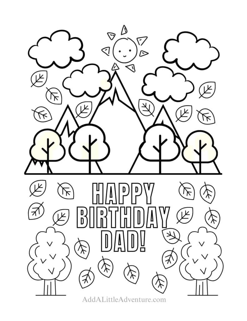 Happy Birthday Dad Coloring Pages - Free Printables with regard to Free Printable Father Birthday Cards