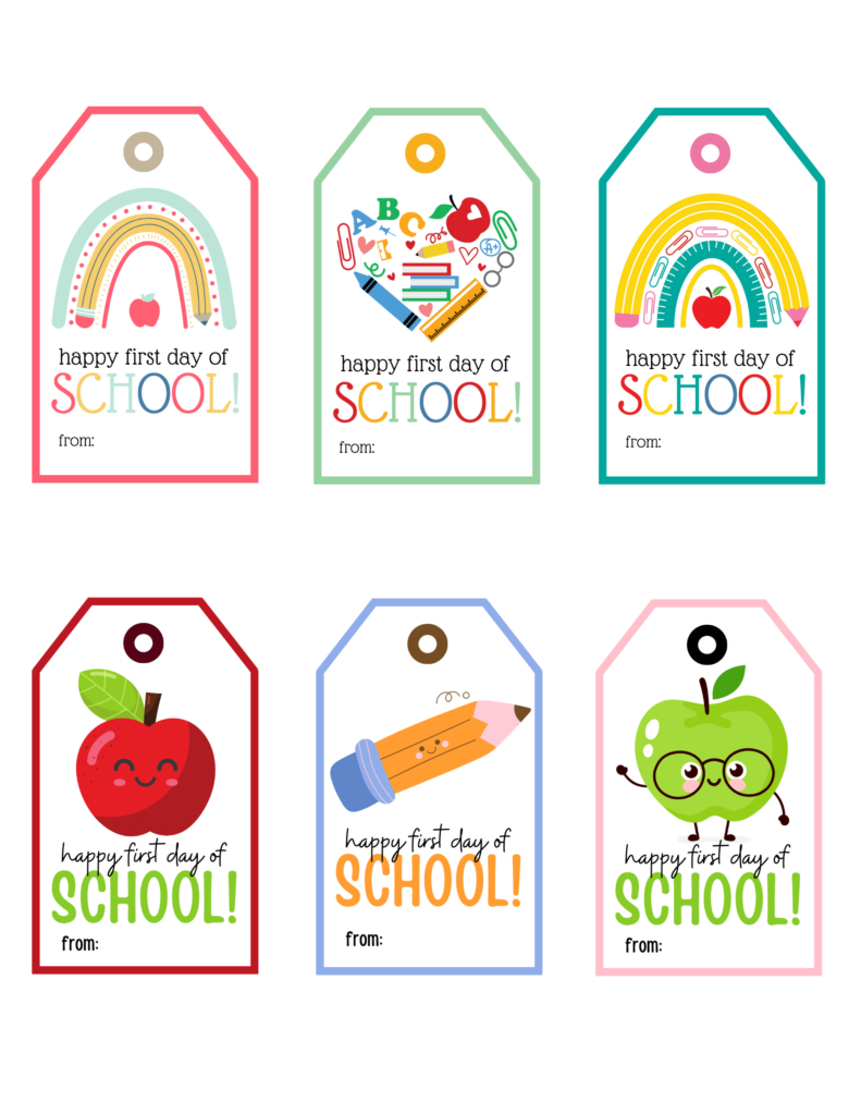 Happy First Day Of School Free Printable Gift Tags | Baking You inside Happy First Day of School Printable