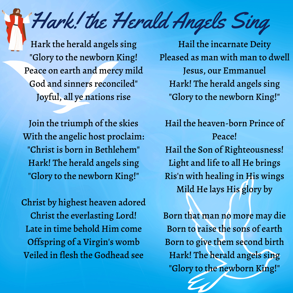 Hark! The Herald Angels Sing Printable Lyrics, Origins, And Video inside Hark The Herald Angels Sing Printable Lyrics