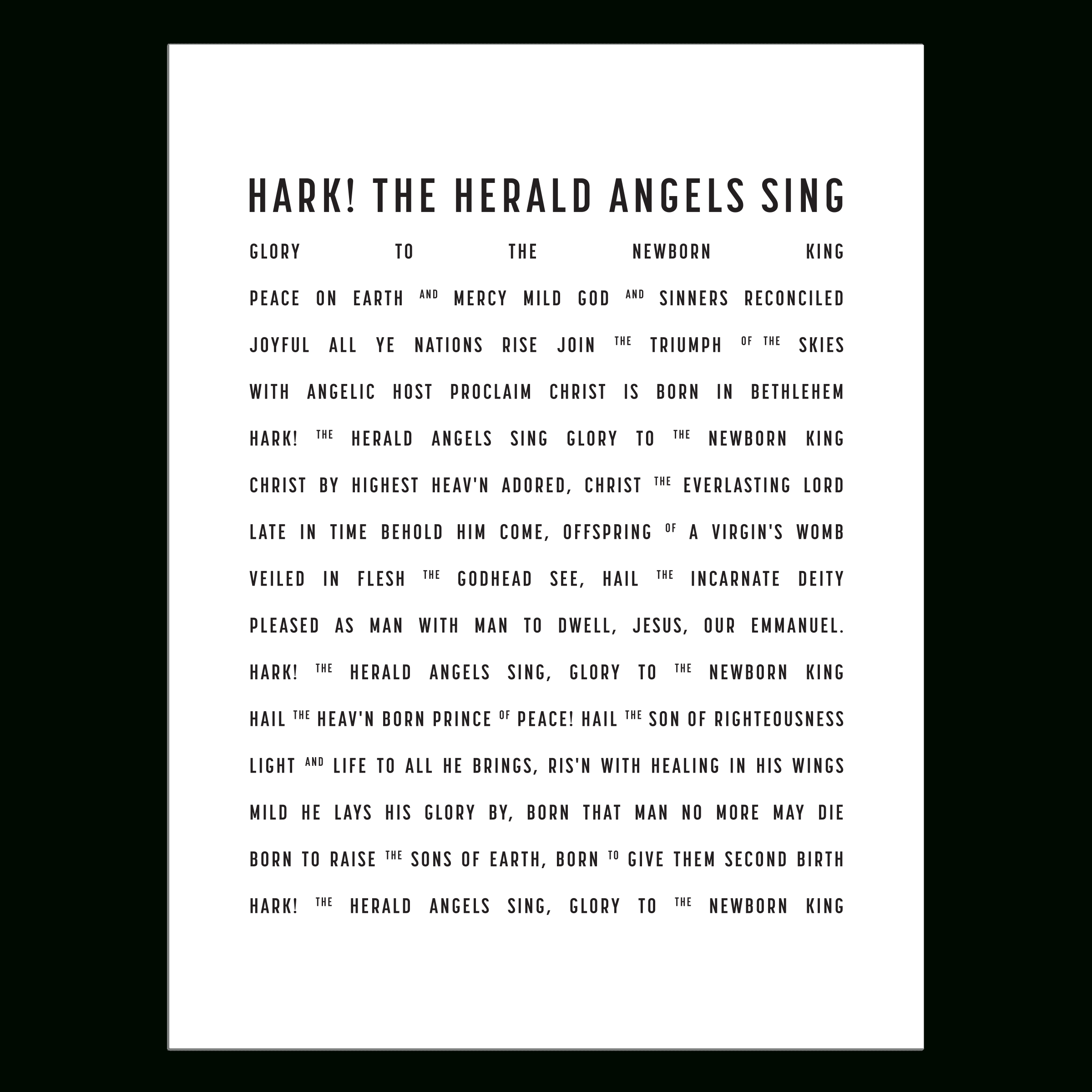 Hark The Herald Angels Sing - Visual Theology in Hark The Herald Lyrics Printable