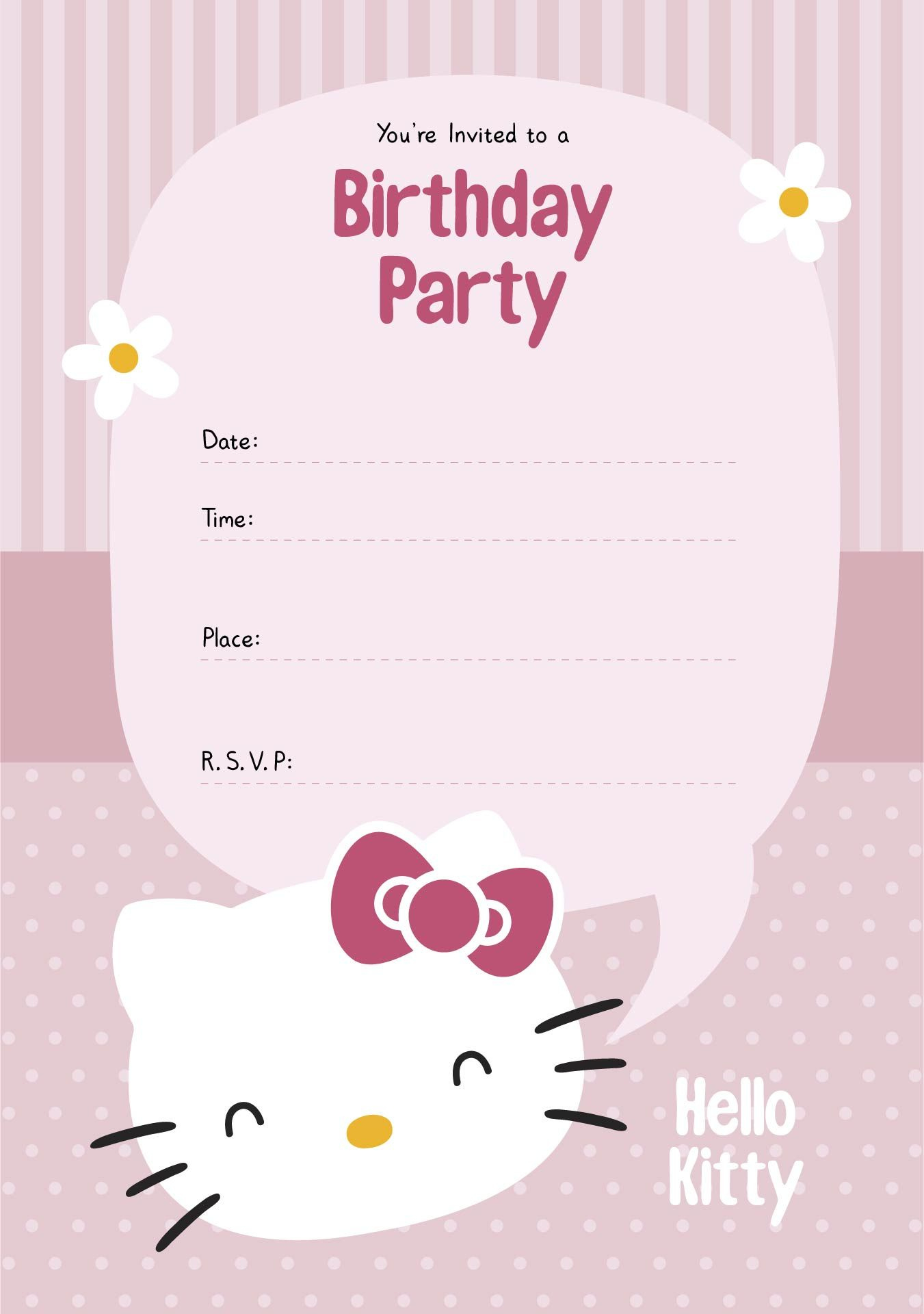 Hello Kitty Templates - 10 Free Pdf Printables | Printablee with Hello Kitty Invitations Printable Free