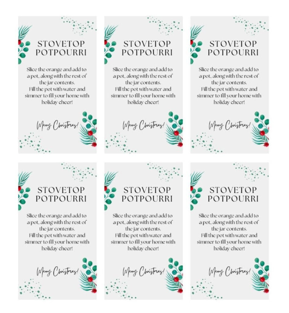 Holiday Potpourri with regard to Free Printable Christmas Potpourri Tags