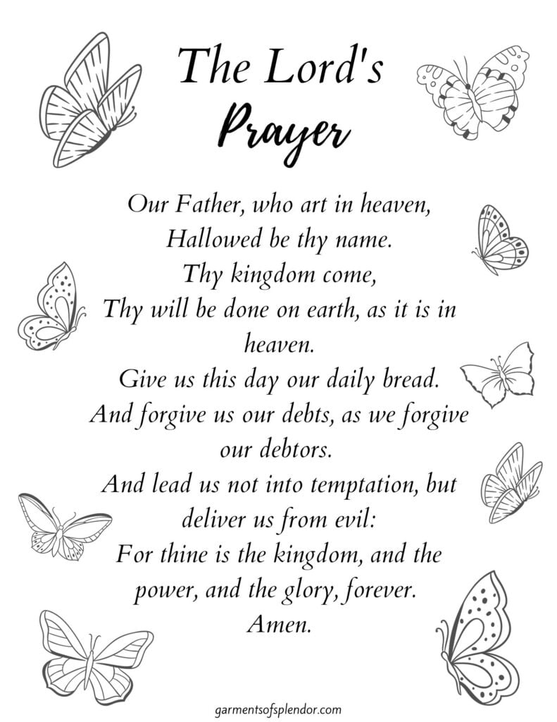 How To Pray The Lord&amp;#039;S Prayer With Power (Free Printables Inside!) - throughout Free Printable the Lords Prayer