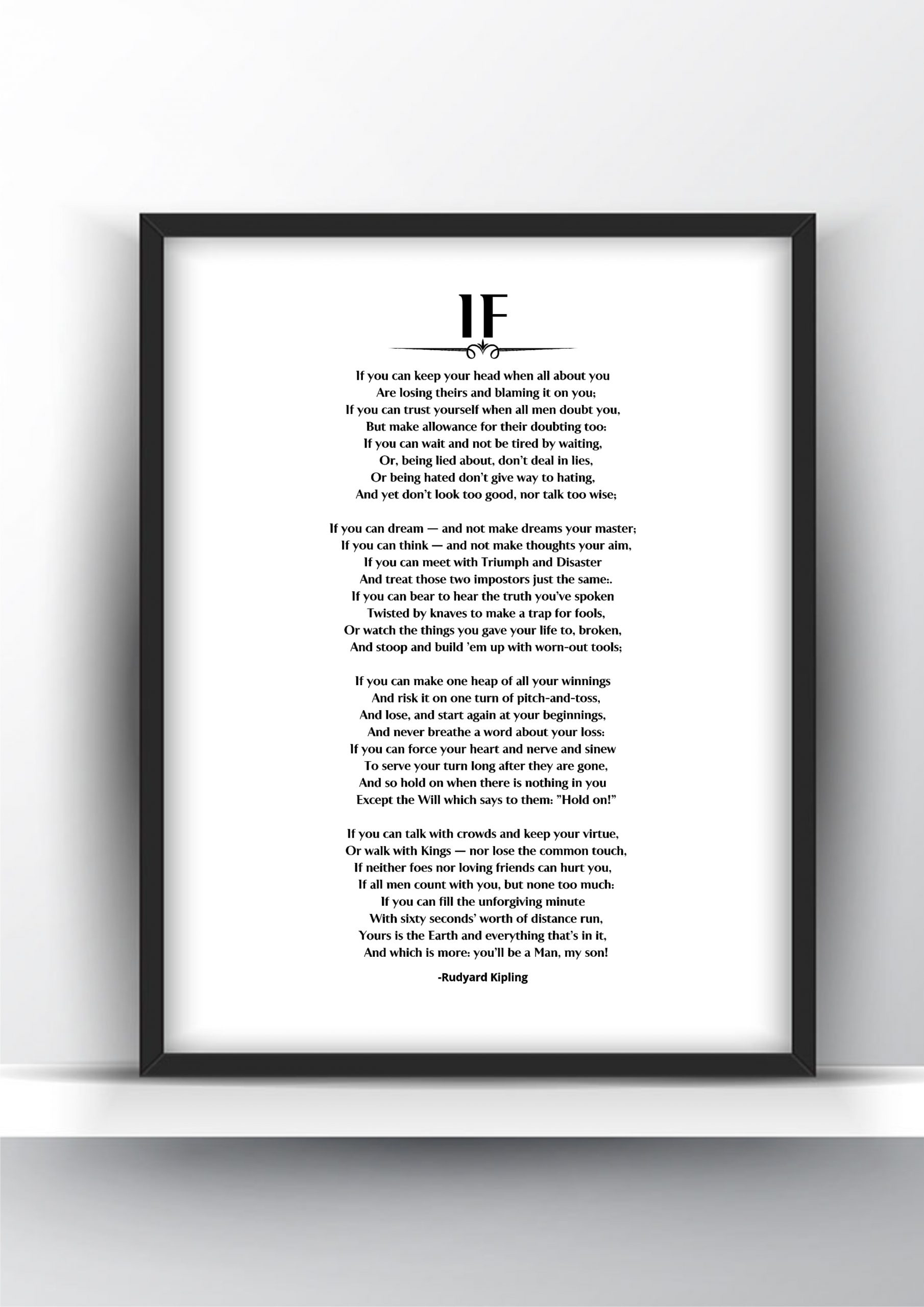 Ifrudyard Kipling Printable And Poster regarding Free Printable Copy of If By Rudyard Kipling