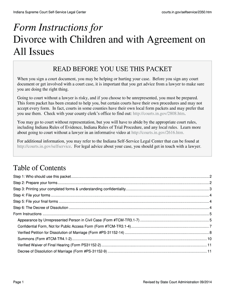 Indiana Divorce Papers Pdf: Fill Out &amp;amp; Sign Online | Dochub in Printable Divorce Papers For Indiana
