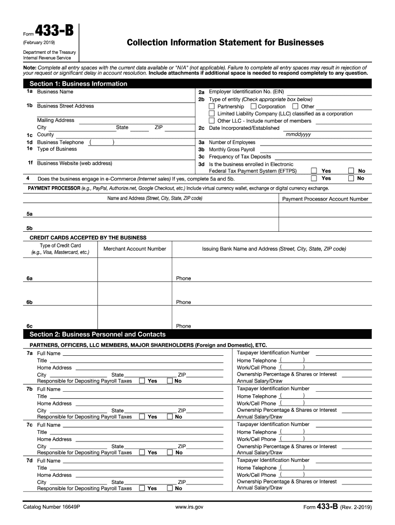 Irs Form 433 F Pdf: Fill Out &amp;amp; Sign Online | Dochub with regard to Printable Irs Form 433 F