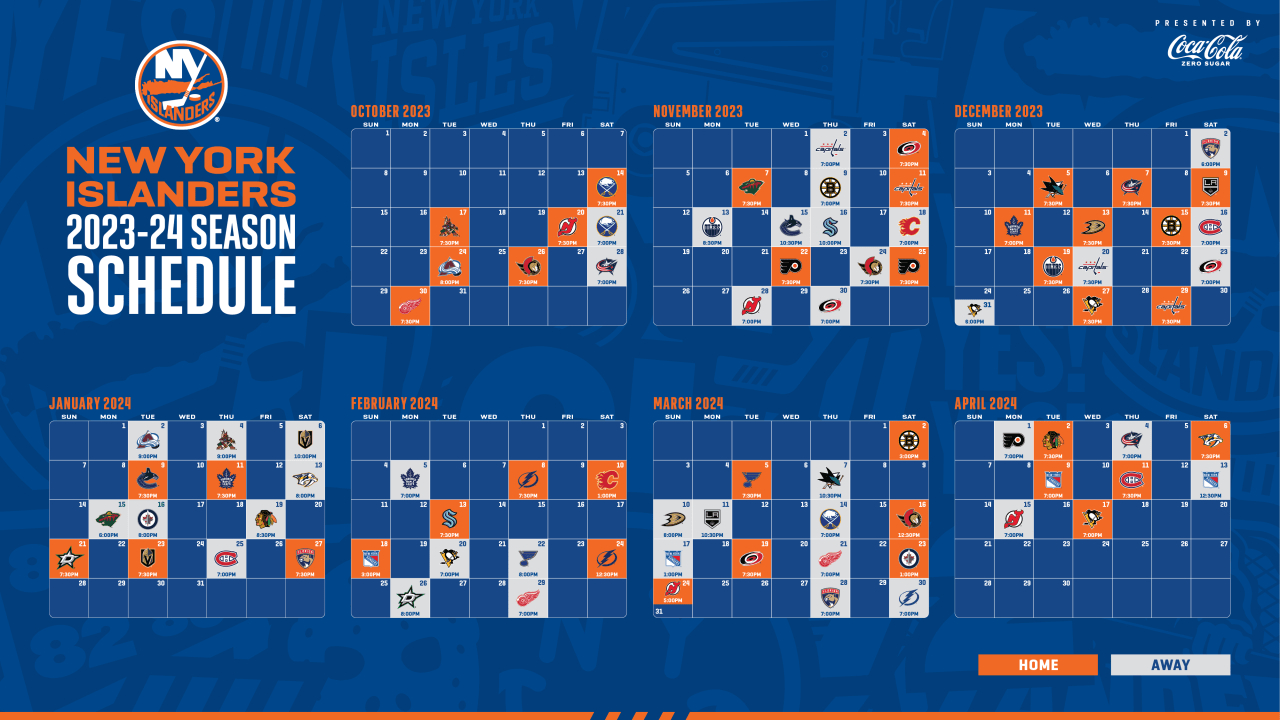 Islanders Announce 2023-24 Regular Season Schedule | New York intended for New York Islanders Printable Schedule