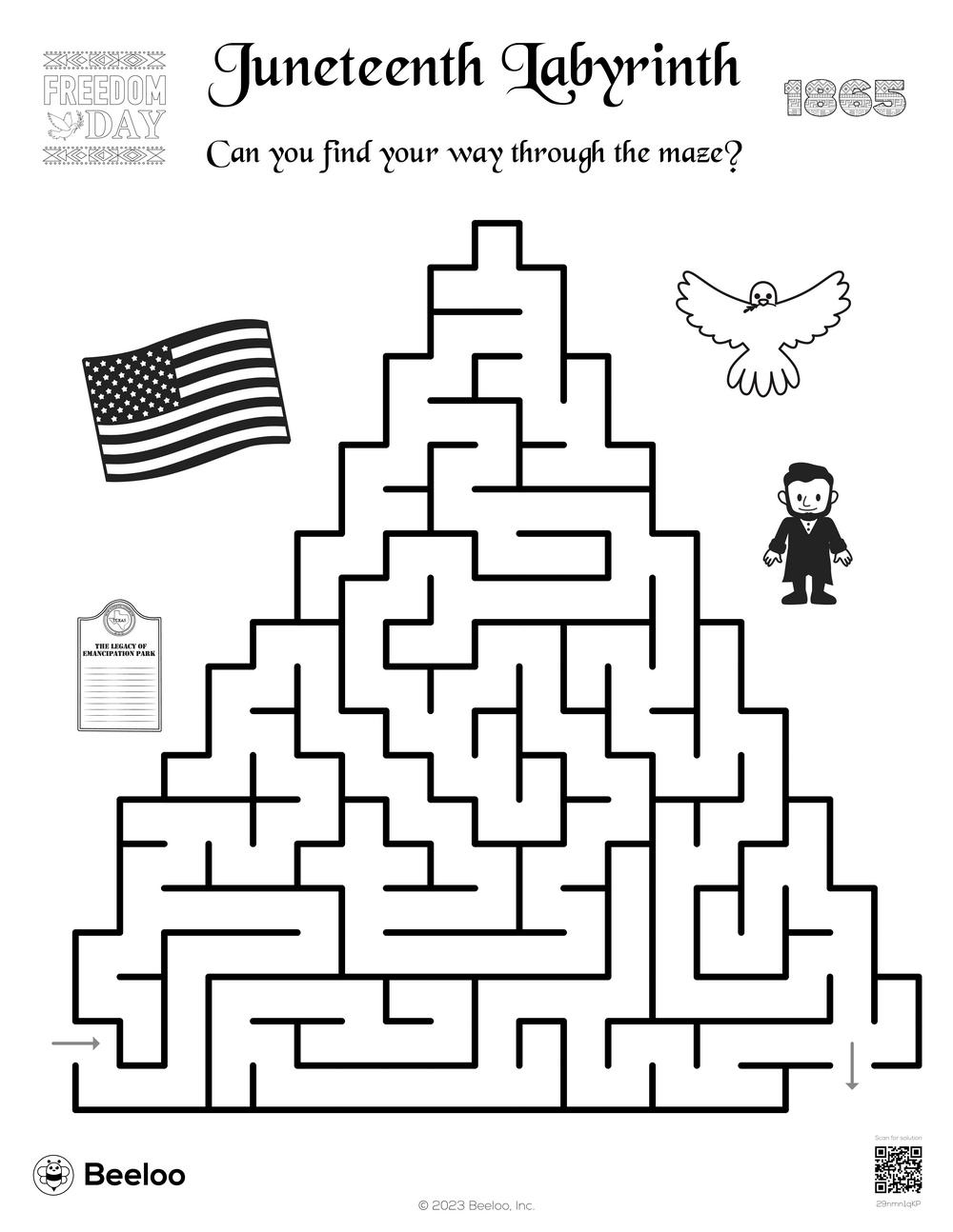 Juneteenth Labyrinth • Beeloo Printable Crafts And Activities For Kids with regard to Juneteenth Crafts For Kids Printable