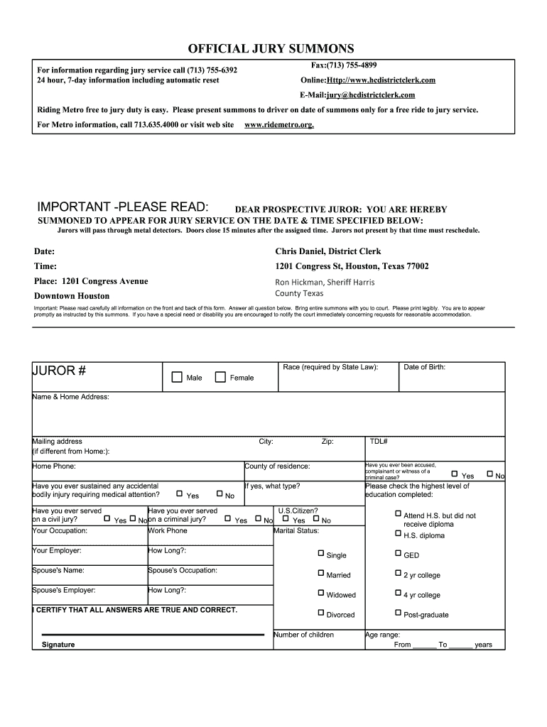 Jury Duty Template - Fill Online, Printable, Fillable, Blank with Printable Jury Duty Certificate of Attendance