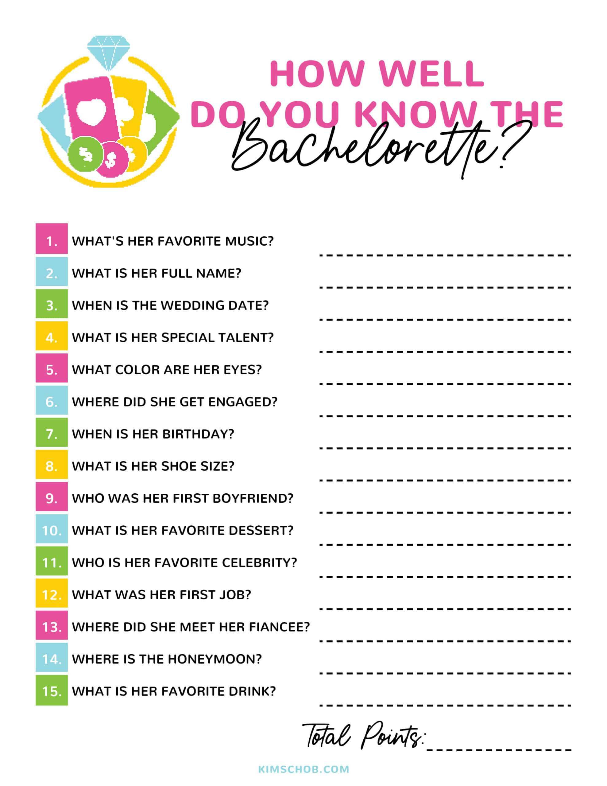 Las Vegas Themed Bachelorette Party Games - Kim Schob with regard to Free Printable Games For Bachelorette Parties