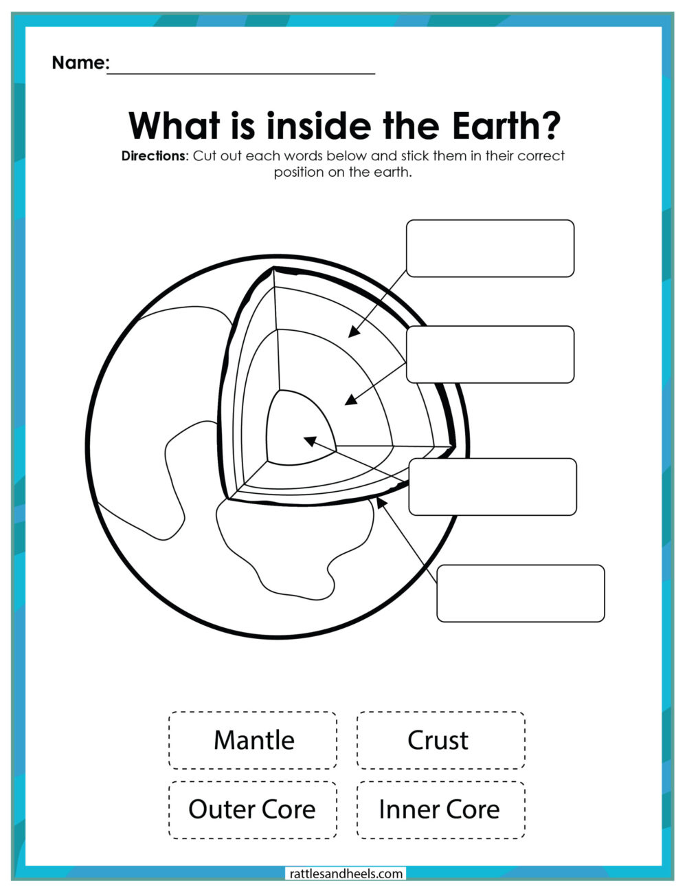 Layers Of The Earth Printable Worksheet Packet Free - Adanna Dill intended for Free Printable Layers Of The Earth Worksheets