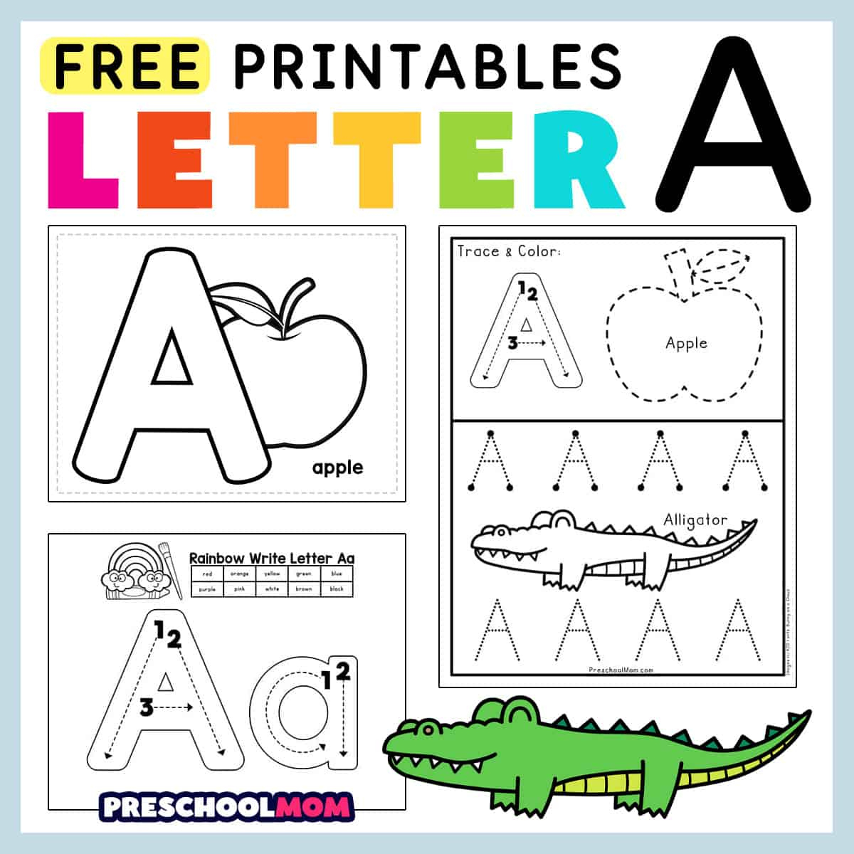 Letter A Preschool Printables - Preschool Mom within Free Printable Alphabet Worksheets For Preschoolers