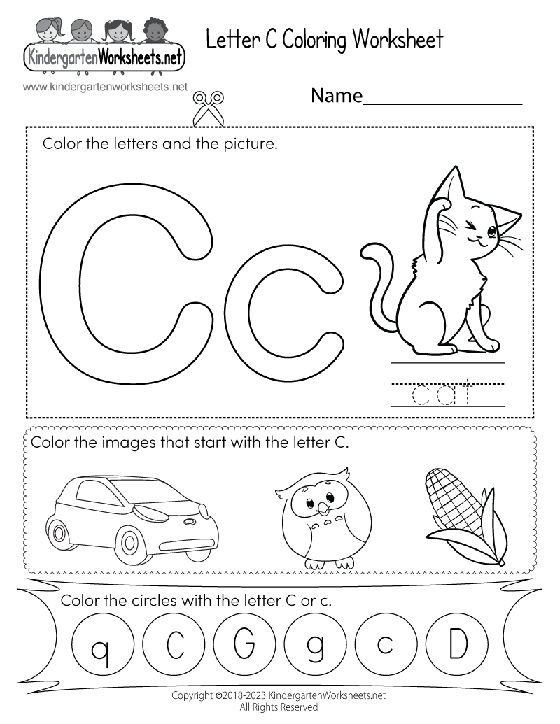 Letter C Coloring Worksheet - Free Printable, Digital, &amp;amp; Pdf in Letter C Worksheets Free Printable