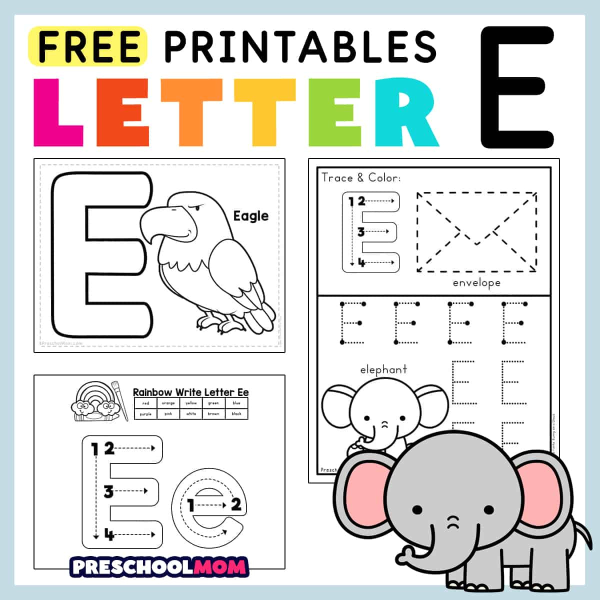 Letter E Preschool Printables - Preschool Mom throughout Free Printable Letter E Worksheets