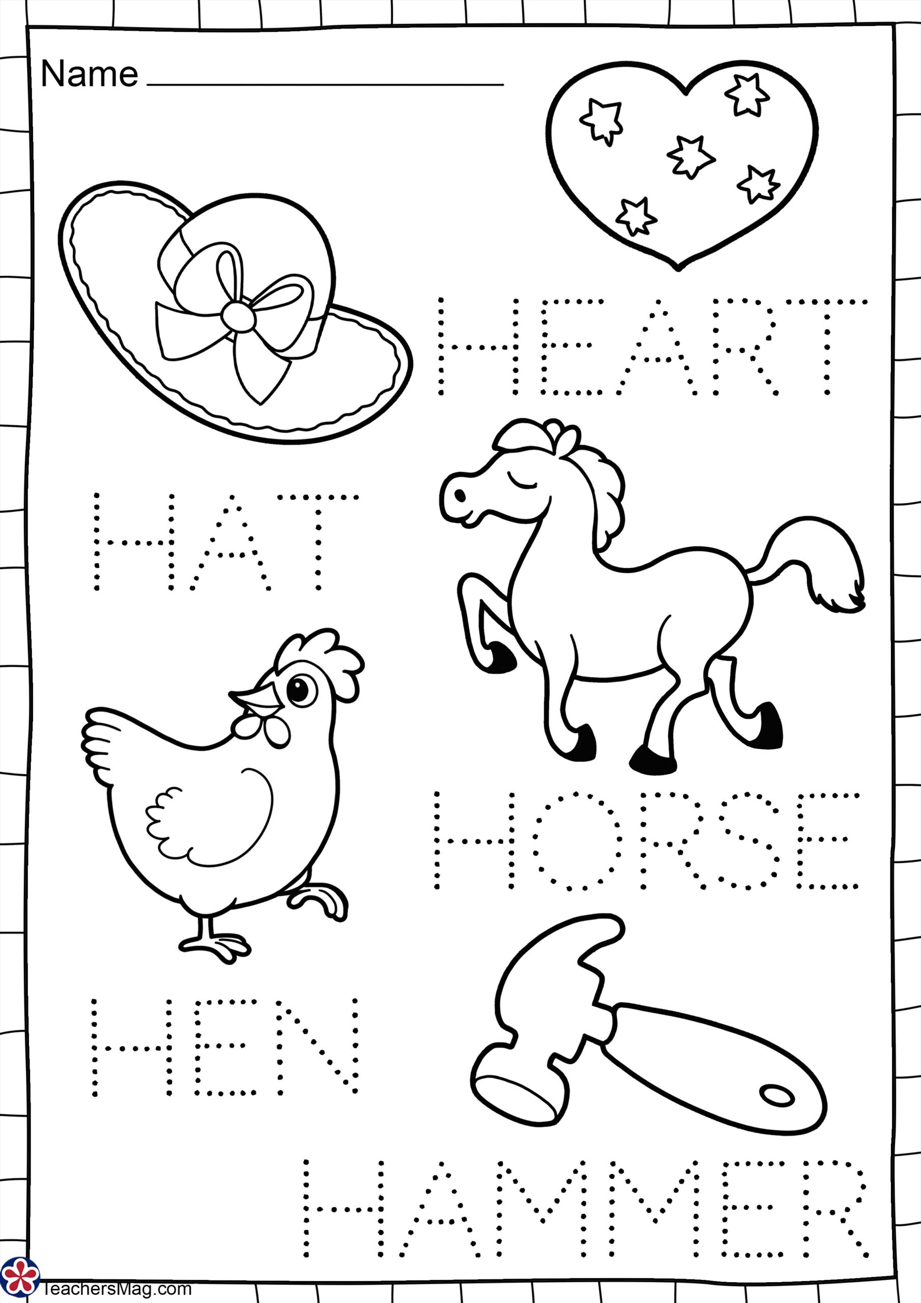 Letter H Free Worksheets. Teachersmag in Letter H Worksheets Free Printables