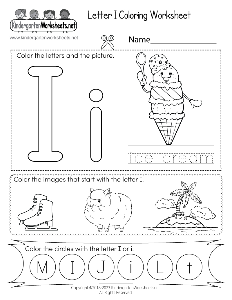 Letter I Coloring Worksheet - Free Printable, Digital, &amp;amp; Pdf for Free Printable Letter I Worksheets