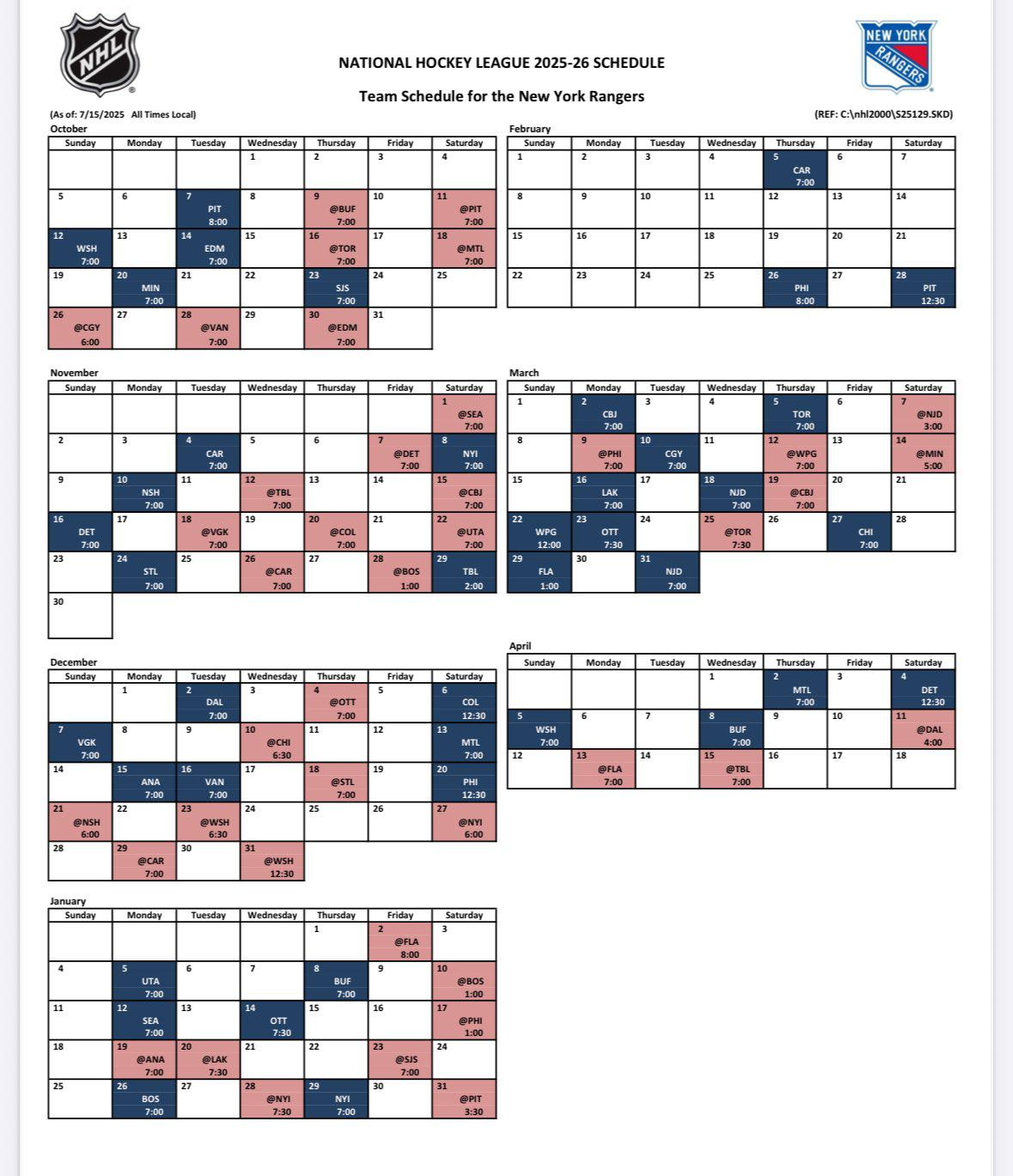 Mercogliano] Here&amp;#039;S A Look At The Full #Nyr Schedule For 2025-26 with regard to New York Rangers Schedule Printable