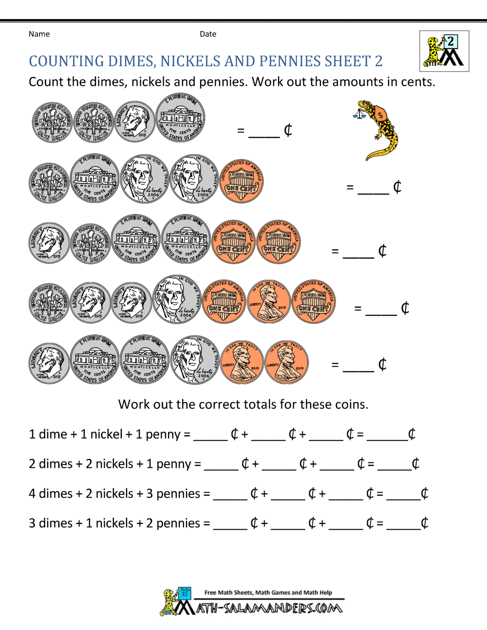 Money Worksheets For 2Nd Grade regarding Free Printable Worksheets For 2Nd Grade