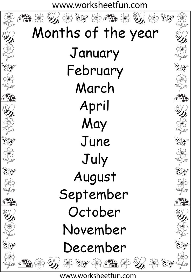 Months Of The Year – Printable Chart / Free Printable Worksheets regarding Months of the Year Chart Free Printable
