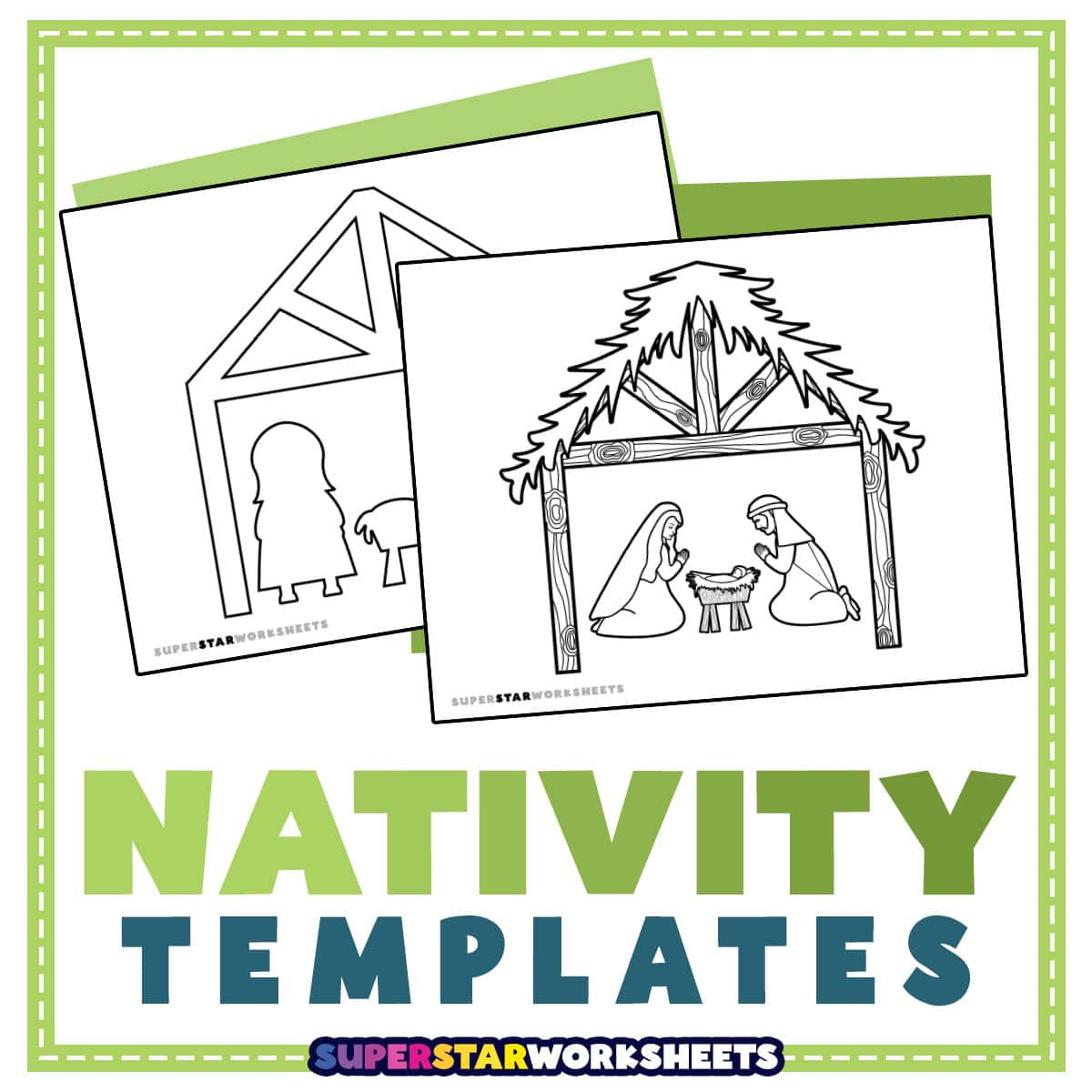 Nativity Template (Free Printables) - Superstar Worksheets inside Free Printable Nativity Scene Templates