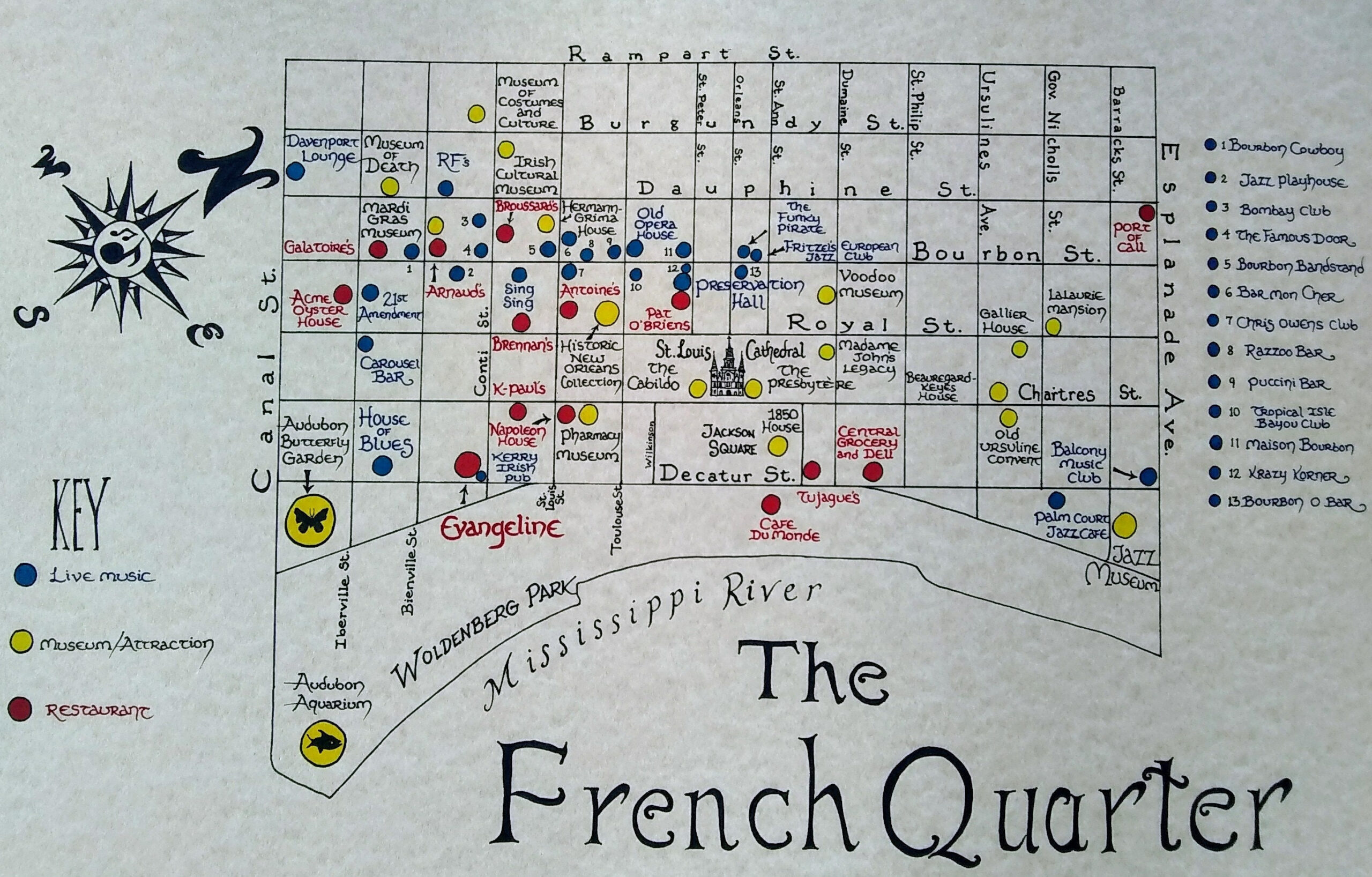 New Orleans French Quarter Map with regard to New Orleans French Quarter Map Printable