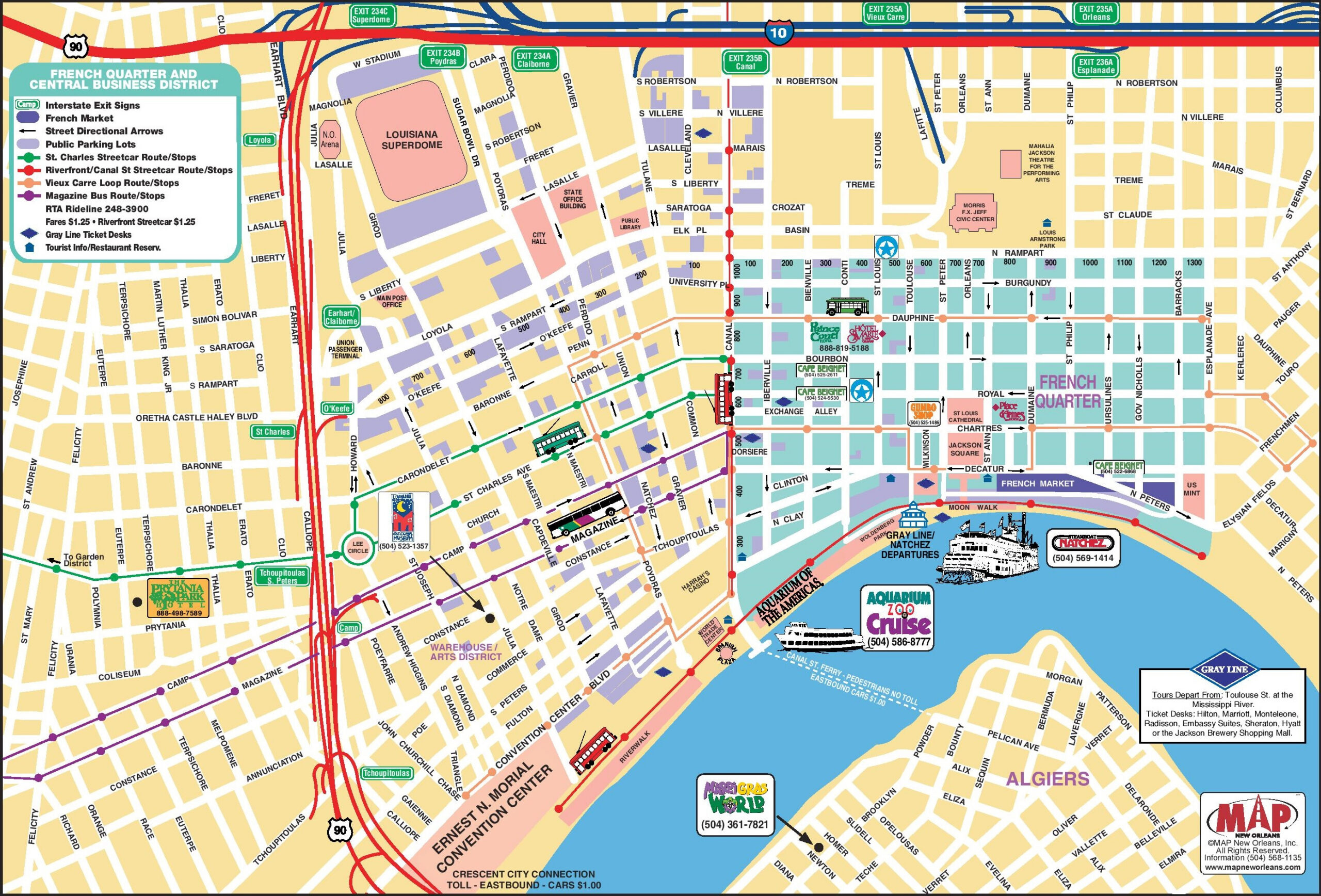 New Orleans French Quarter Tourist Map - Ontheworldmap regarding New Orleans French Quarter Map Printable