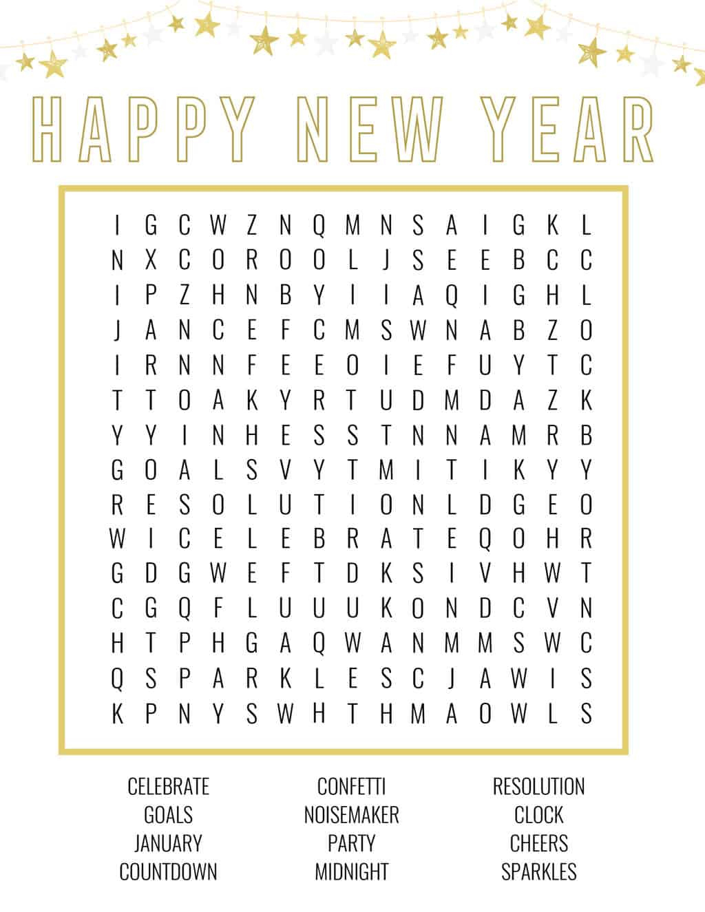 New Year&amp;#039;S Eve Word Search - Pretty Providence within New Year&amp;#039;S Word Search Printable