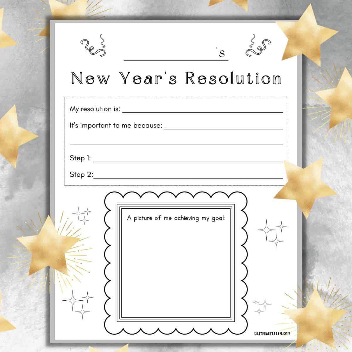 New Year&amp;#039;S Resolution Free Worksheet - Literacy Learn intended for New Year&amp;#039;S Resolution Printable