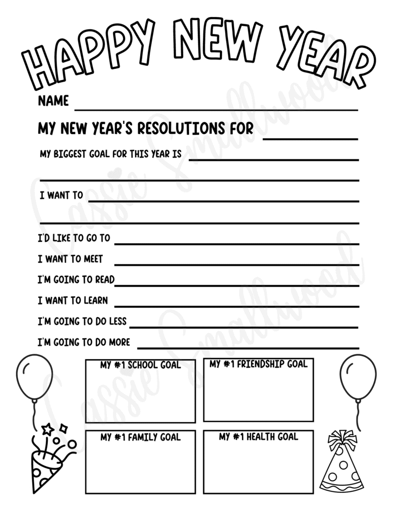 New Year&amp;#039;S Resolution Worksheet - Newlyworksheets regarding New Year&amp;#039;S Resolution Printable