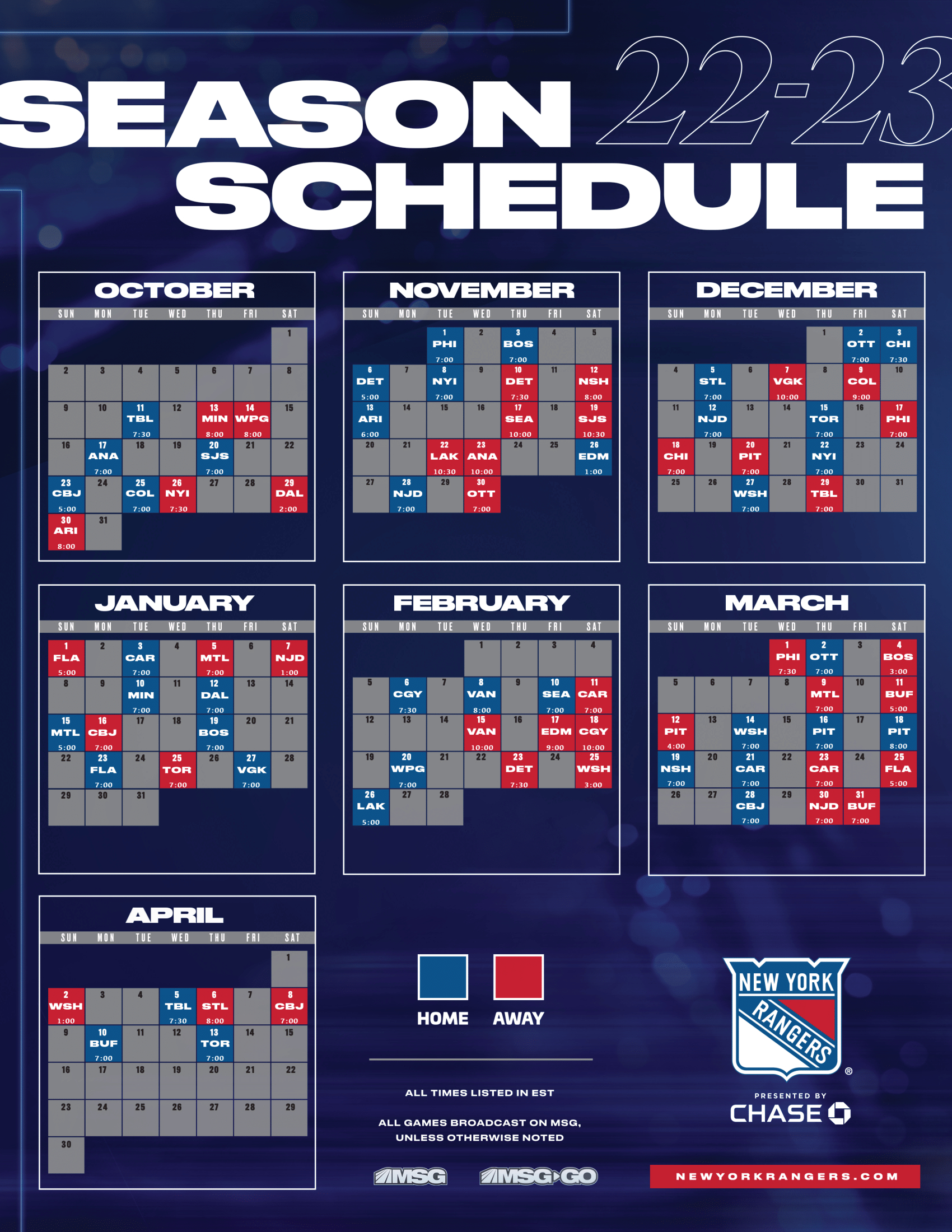 New York Rangers 2022 Eastern Conference Playoff Schedule regarding New York Rangers Schedule Printable