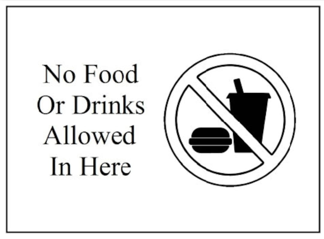 No Food Or Drinks Digital Printable Work Sign Office Sign - Etsy in No Food Or Drink Printable Sign