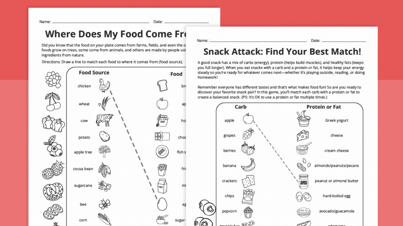Nutrition Worksheet Bundle (Free Printables) with High School Free Printable Nutrition Worksheets
