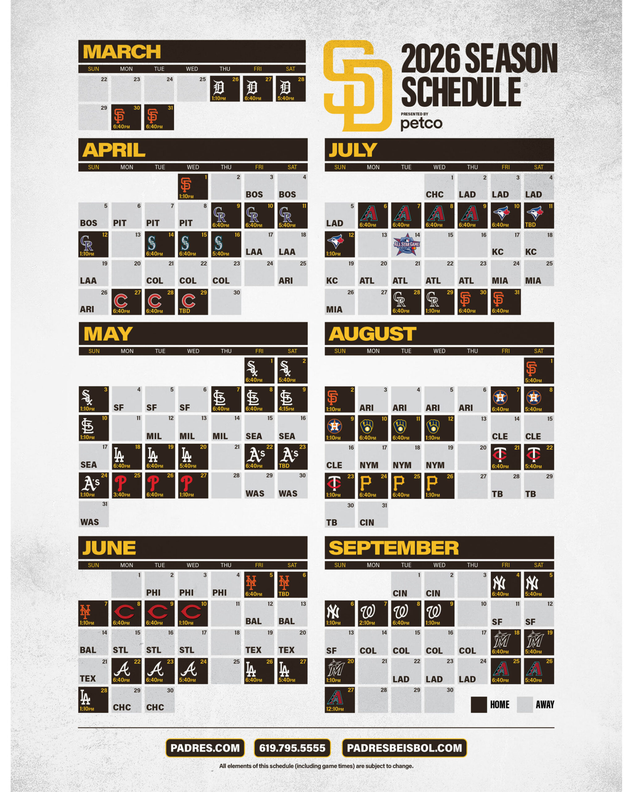 Padres Printable Schedule | San Diego Padres within San Diego Padres Printable Schedule