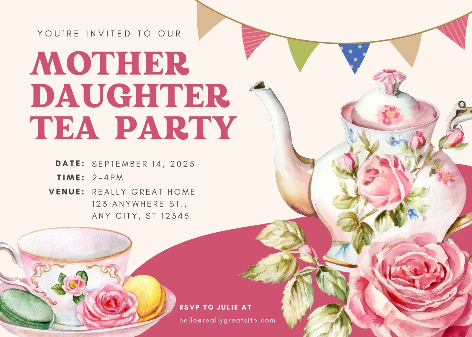Page 2 - Free Custom Printable Tea Party Invitation Templates | Canva with regard to Free Tea Party Invitation Printables