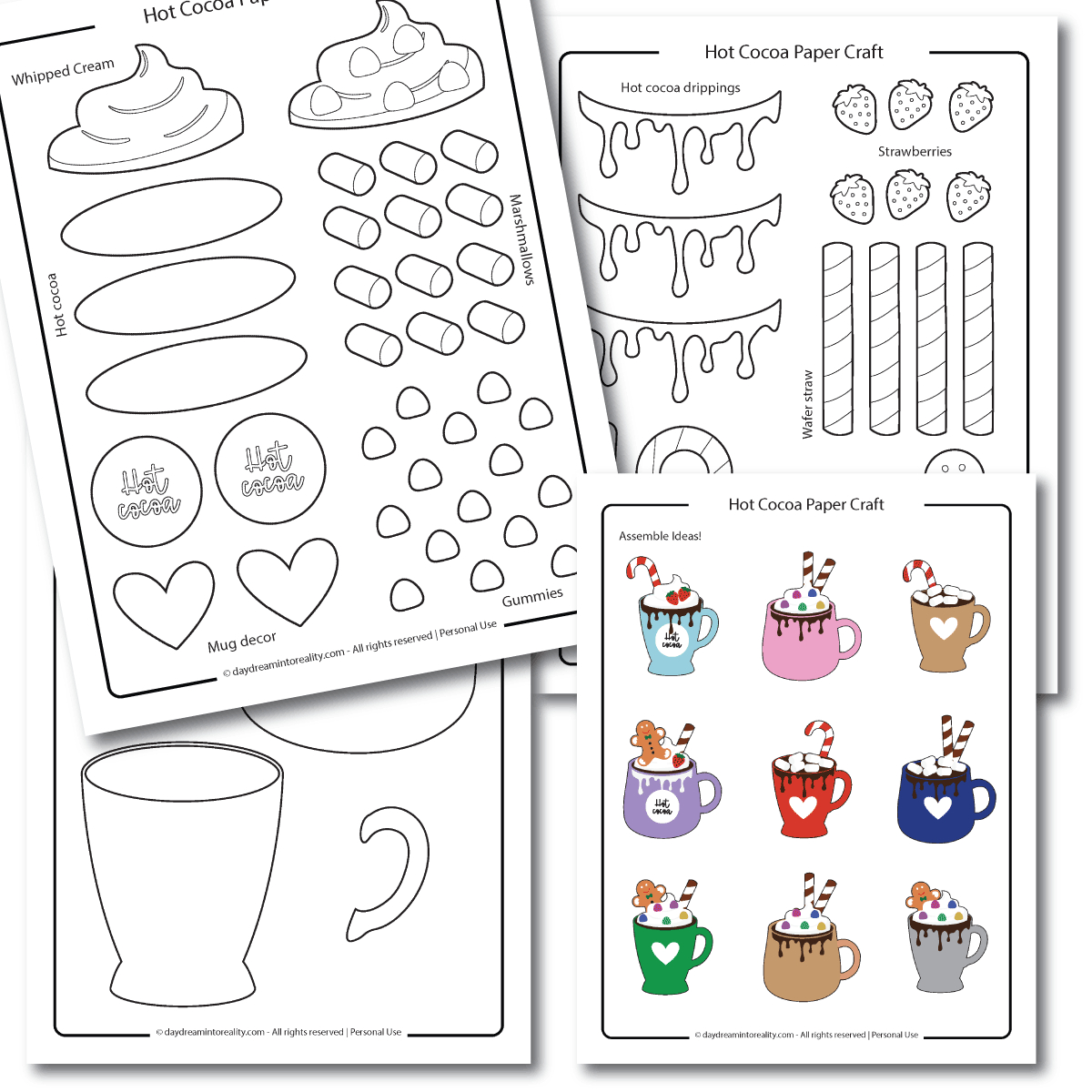 Paper Hot Cocoa Craft For Kids | Free Pdf Template! ~ Daydream within Hot Cocoa Mug Template Printable