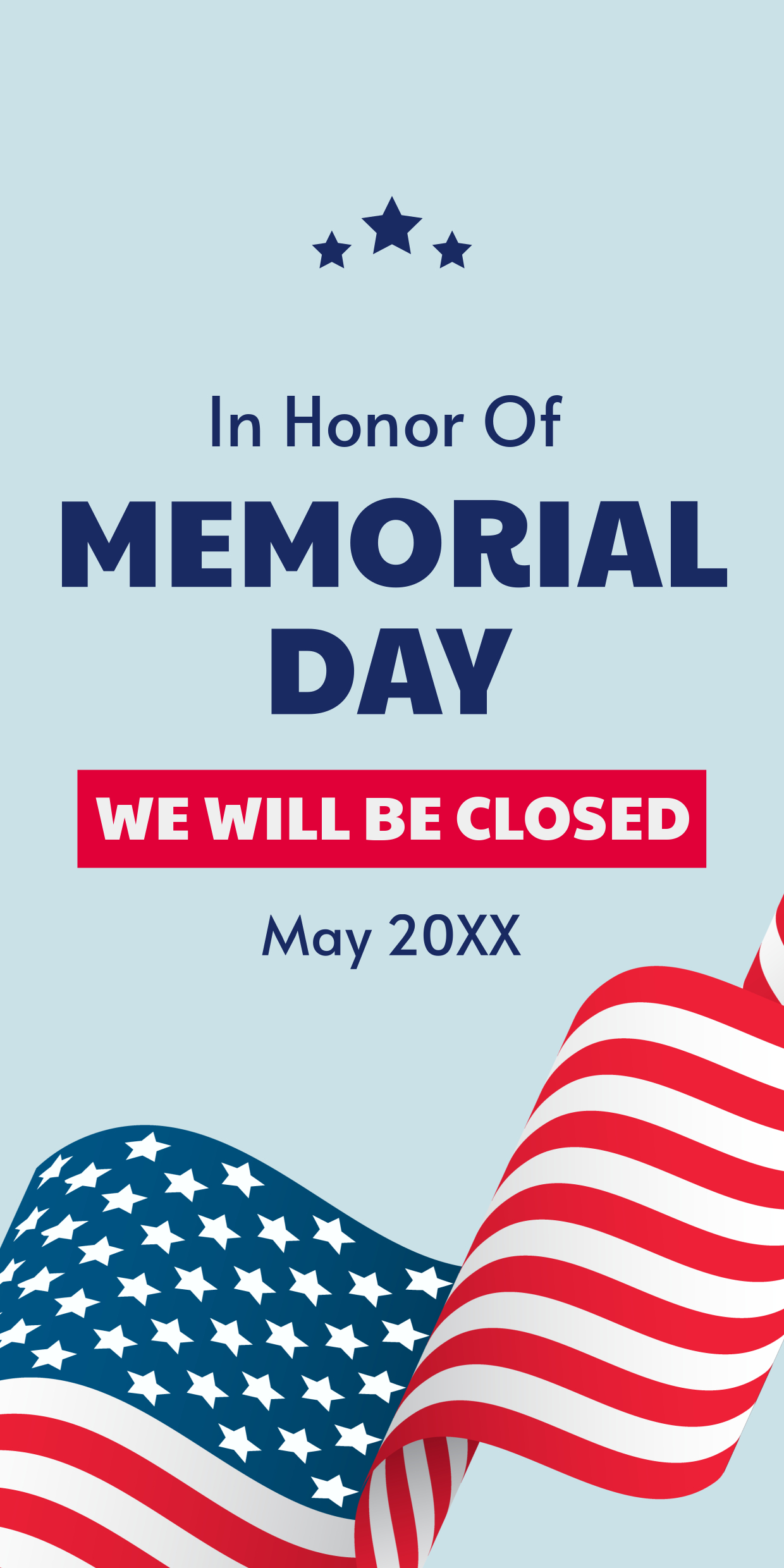 Patriotic We Will Be Closed On Memorial Day Template | Square Signs pertaining to Closed For Memorial Day Sign Printable