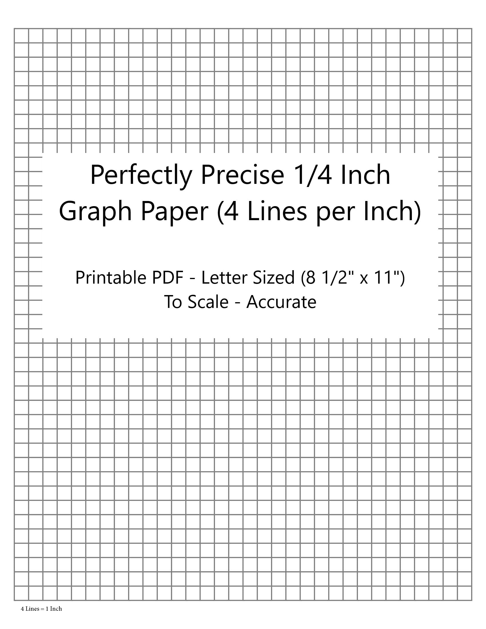 Perfectly Scaled And Precise Printable Graph Paper - 4/4 - 1/4 Inch (4  Lines Per Inch) throughout Printable Graph Paper 1 4 Inch