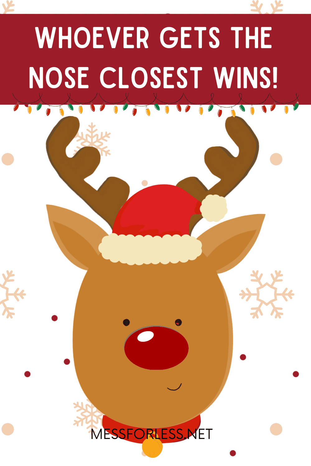 Pin The Nose On Rudolph Game - Mess For Less in Pin Nose on Rudolph Printable