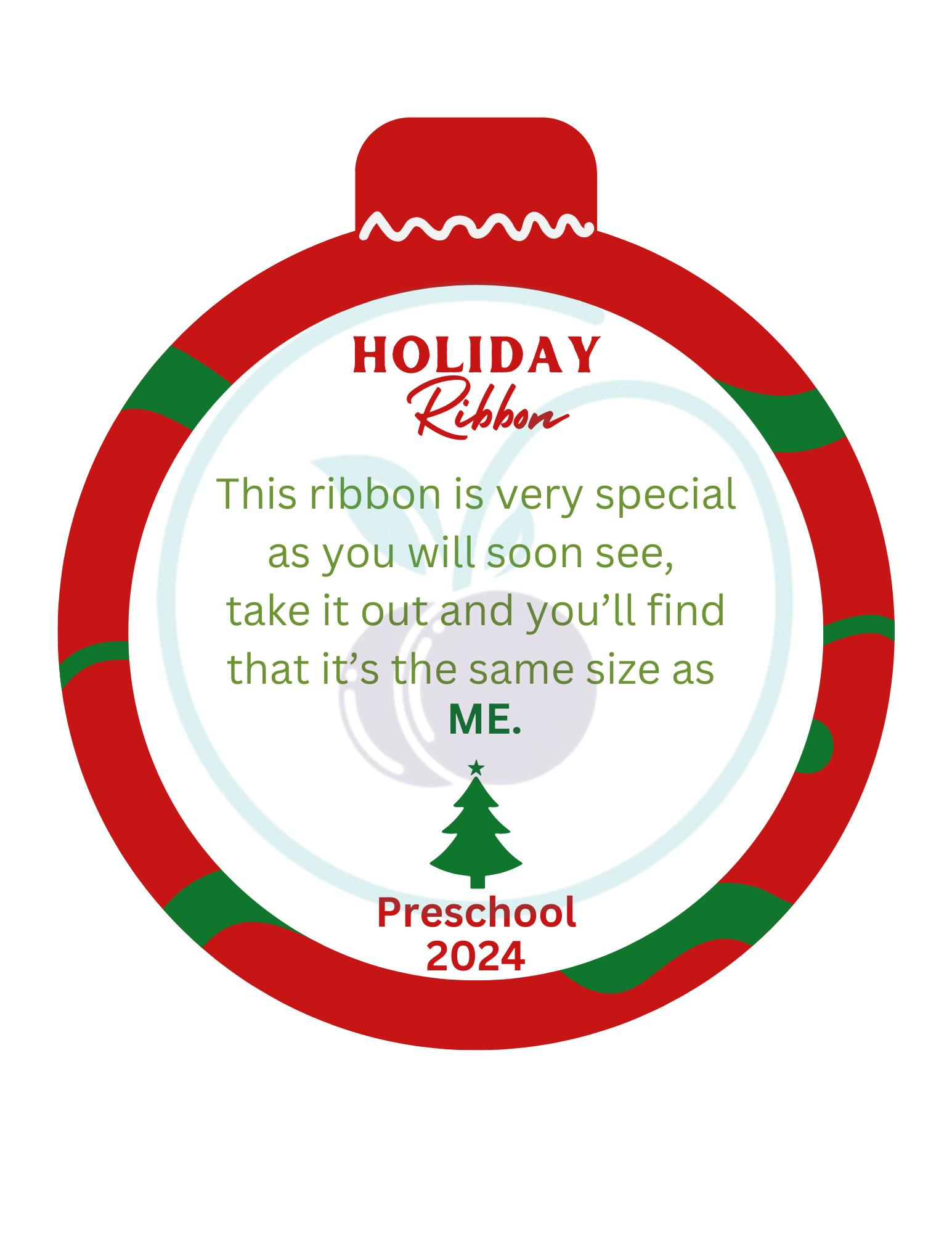 Preschool Christmas Ribbon Gift Tag Printable Kids Christmas within Free Printable Ribbon Height Poem Template