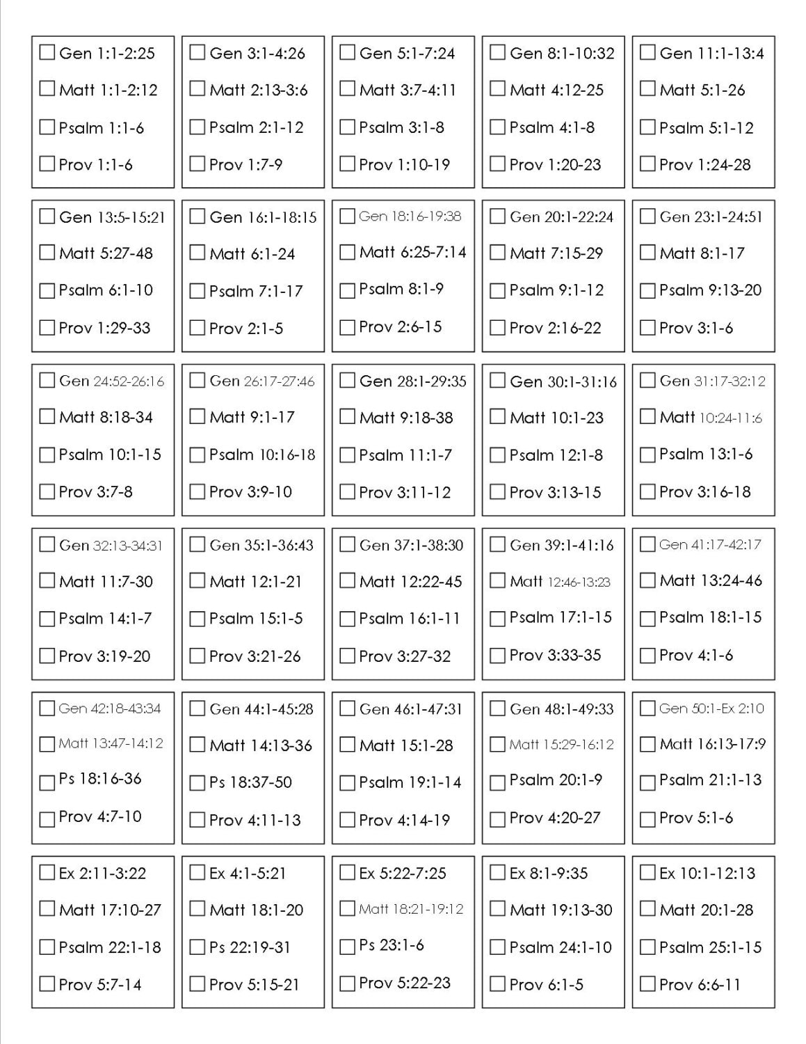 Printable Bible Reading Plan | Read The Bible In One Year - Etsy in Read Through the Bible in a Year Printable