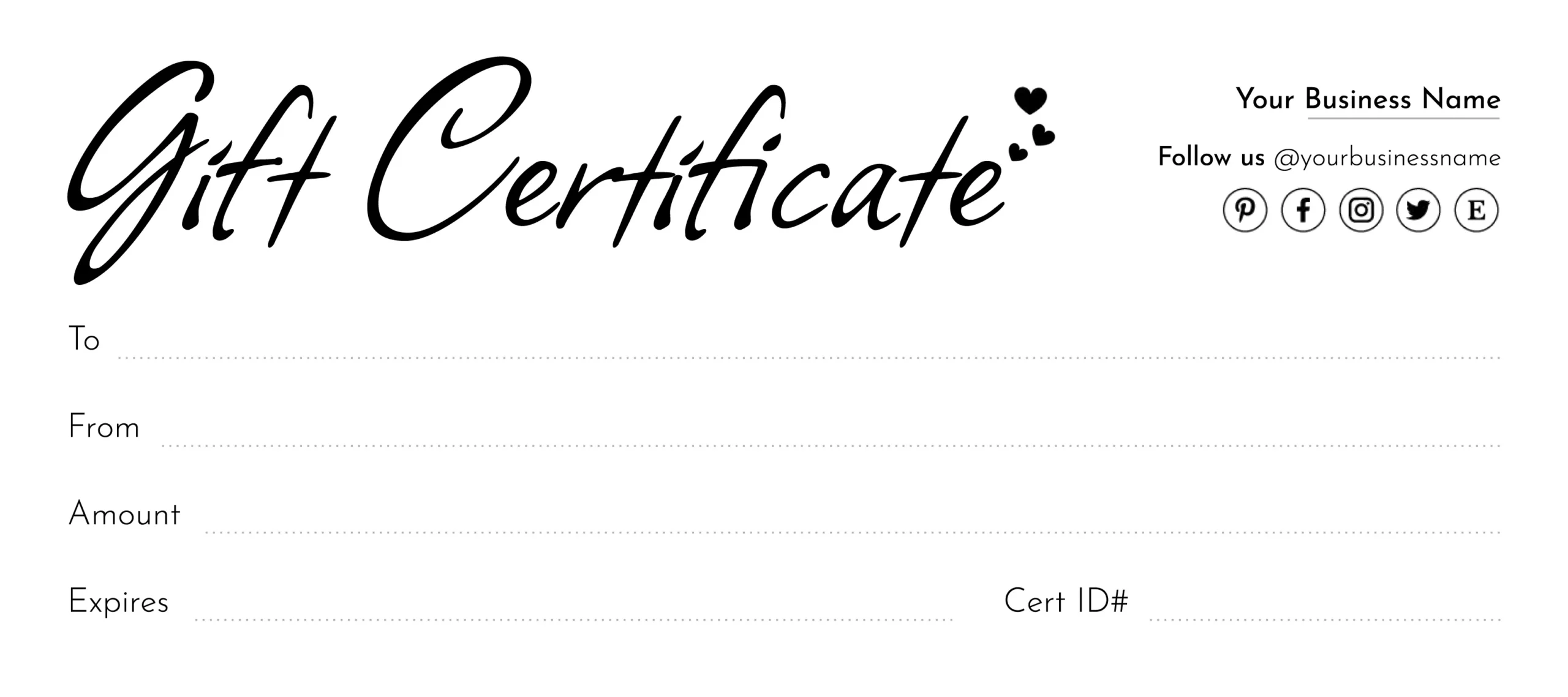 Printable Blank Gift Certificate Free Google Docs Template - Gdoc.io within Free Printable Blank Gift Certificates