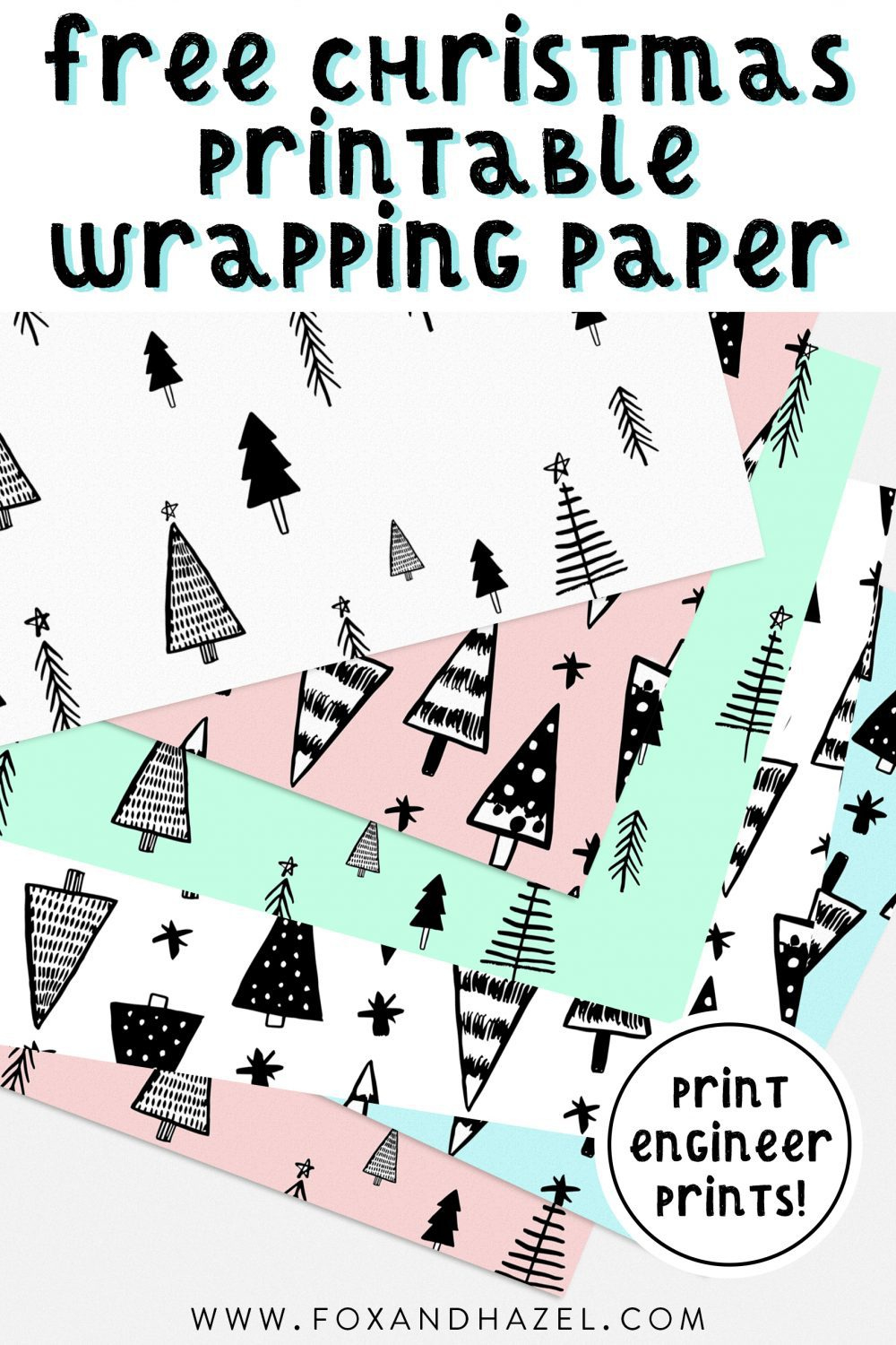 Printable Christmas Wrapping Paper - Fox + Hazel | Free Art + Designs with regard to Free Printable Christmas Wrapping Paper