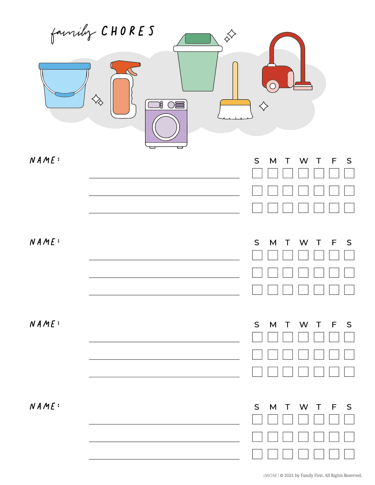 Printable Family Chore Chart - Imom inside Family Chore Chart Free Printable