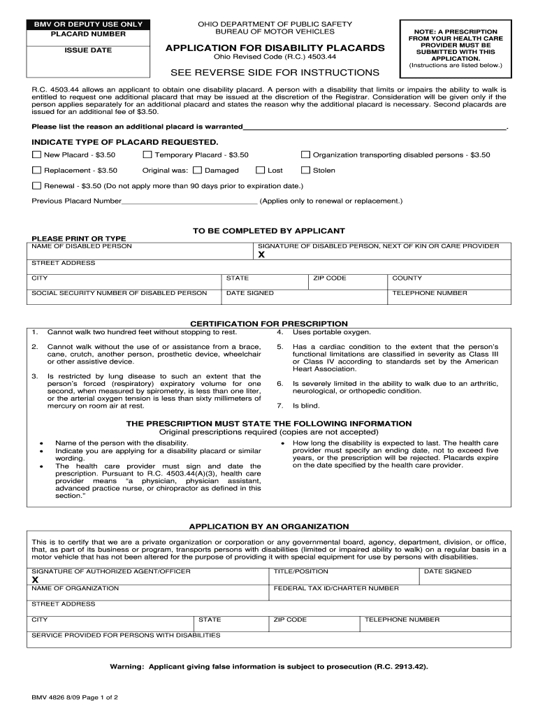 Printable Form Bmv 4826 Ohio Pdf: Fill Out &amp;amp; Sign Online | Dochub intended for Printable Form Bmv 4826 Ohio