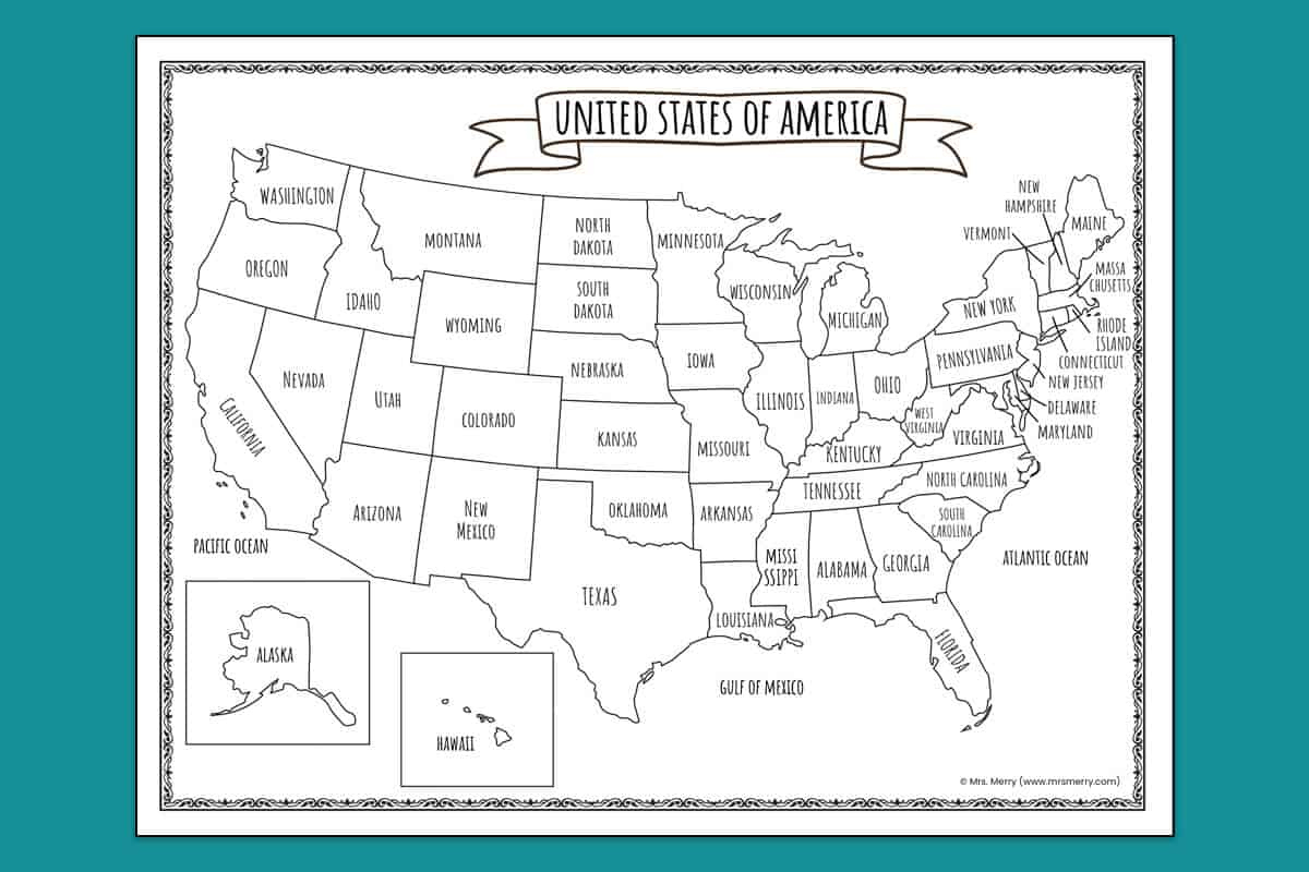 Free United States Map Printable | Edu Printables