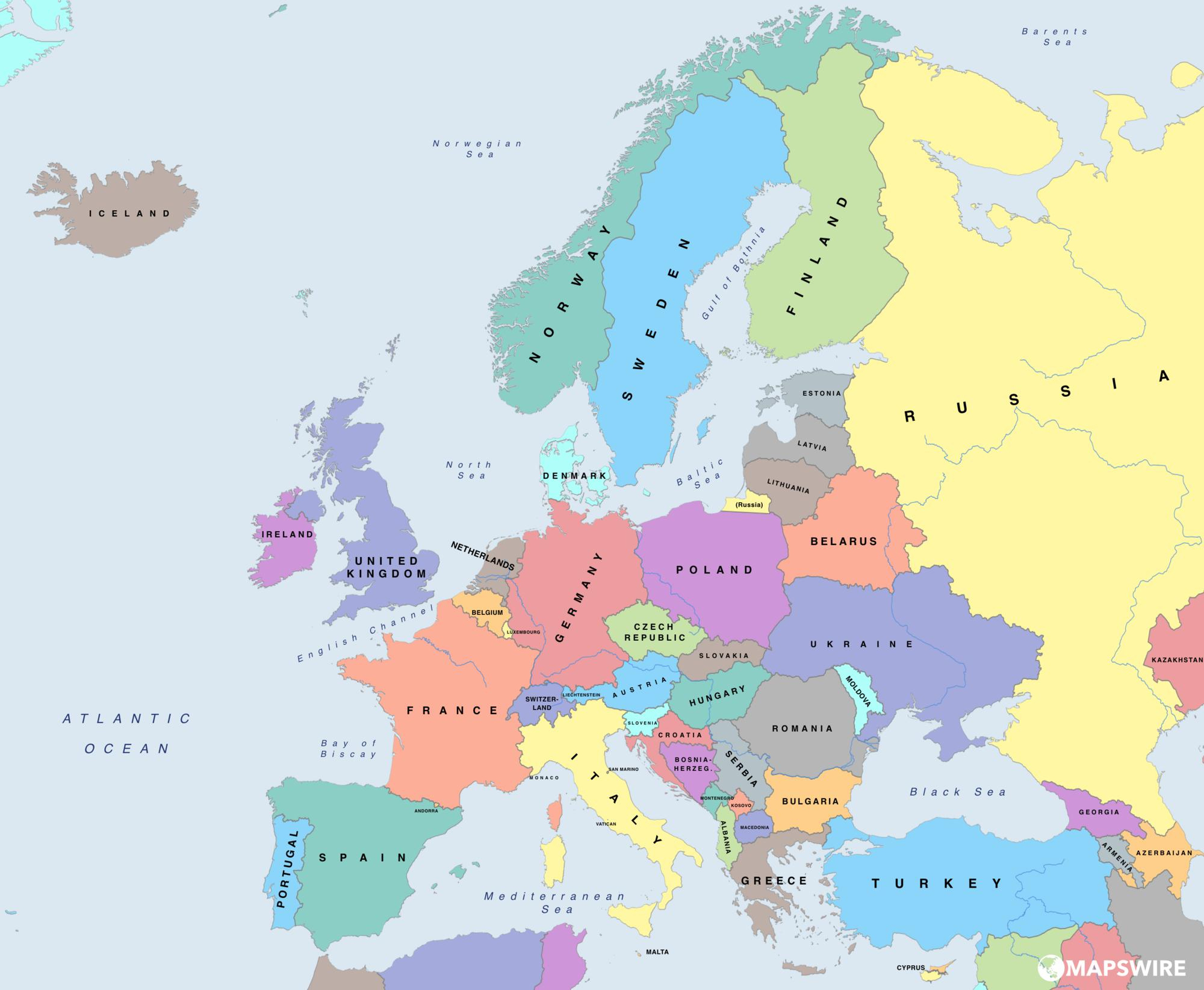 Printable Maps Of Europe - Printable Party Favors intended for Map Of Europe Printable Free