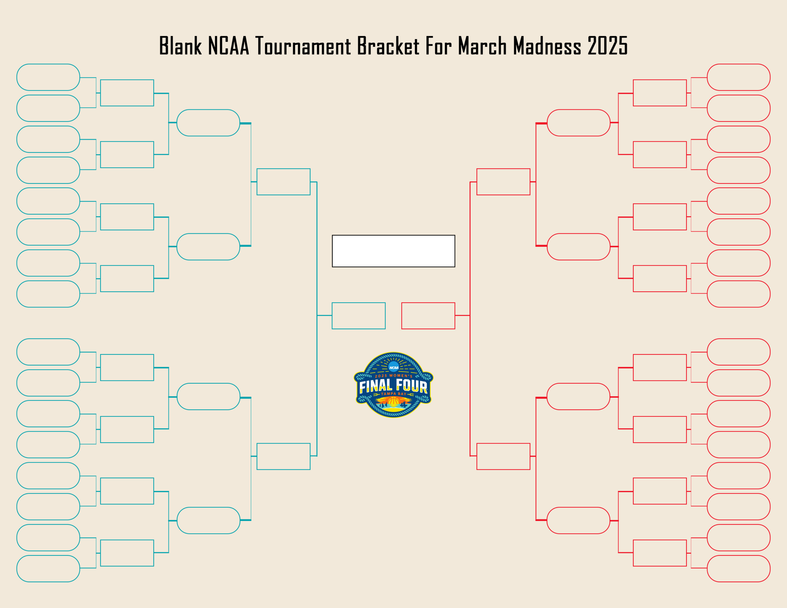 Printable Ncaa College Basketball Bracket For 2025 March Madness intended for Printable Ncaa Men&amp;amp;#039;s Basketball Bracket